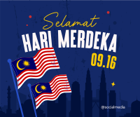 Hari Merdeka Malaysia Facebook Post Design