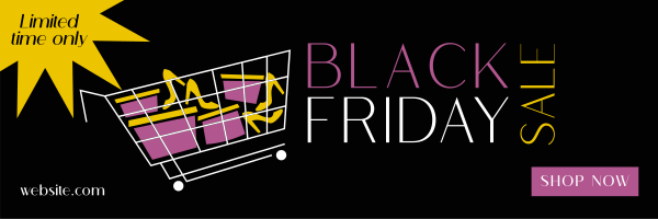 Black Friday Shopping Twitter Header Design Image Preview
