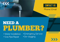 Simple Plumbing Services Postcard Image Preview