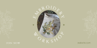 Embroidery Workshop Twitter post Image Preview