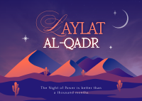 Laylat al-Qadr Desert Postcard Design