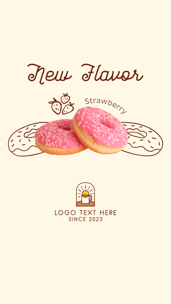 Strawberry Flavored Donut  Instagram Story Design Image Preview