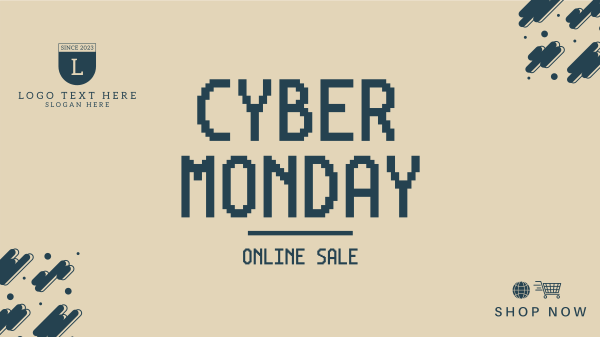 Pixel Cyber Sale Facebook Event Cover Design Image Preview