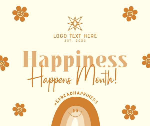 Spread Happiness Facebook Post Design