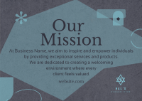 Stylish Our Mission Postcard Design