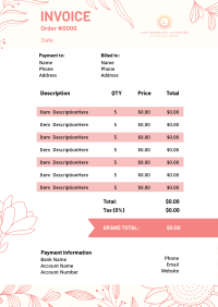 Sophisticated Floral Invoice Image Preview