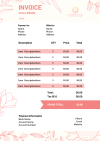 Sophisticated Floral Invoice Image Preview