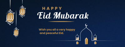 Eid Mubarak Lanterns Facebook cover Image Preview