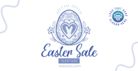Floral Egg with Easter Bunny and Shapes Sale Facebook Ad Design