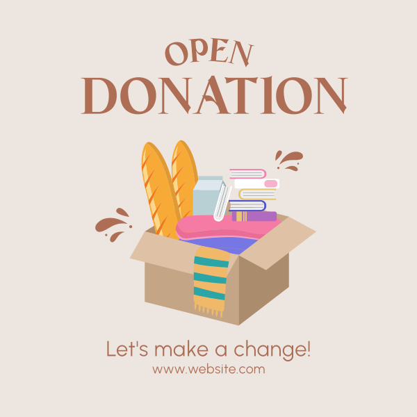 Open Donation Instagram Post Design Image Preview