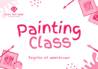 Quirky Painting Class Postcard Image Preview
