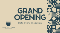 Geometric Retro Opening Facebook event cover Image Preview