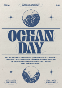 Retro Ocean Day Poster Image Preview