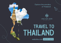 Explore Thailand Postcard Design
