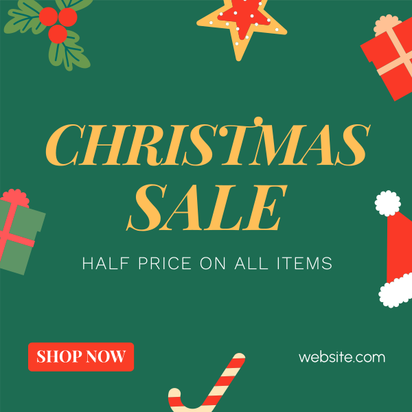 Cute Christmas Sale Instagram Post Design Image Preview