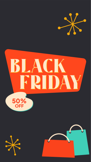 Retro Black Friday  Instagram story Image Preview