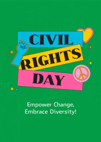 Bold Civil Rights Day Stickers Flyer Image Preview