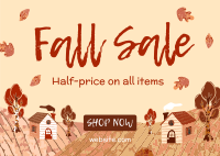 Autumn Leaves Sale Postcard Image Preview