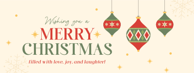 Christmas Decorative  Ornaments Facebook cover Image Preview