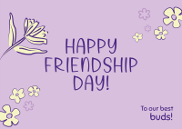 Floral Friendship Day Postcard Design