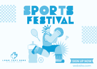 Go for Gold on Sports Festival Postcard Design