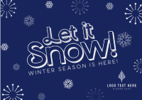 Let It Snow Winter Greeting Postcard Image Preview