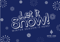 Let It Snow Winter Greeting Postcard Design