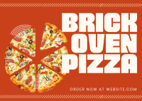 Simple Brick Oven Pizza Postcard Design