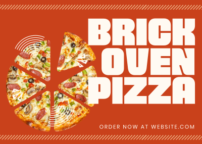 Simple Brick Oven Pizza Postcard Image Preview