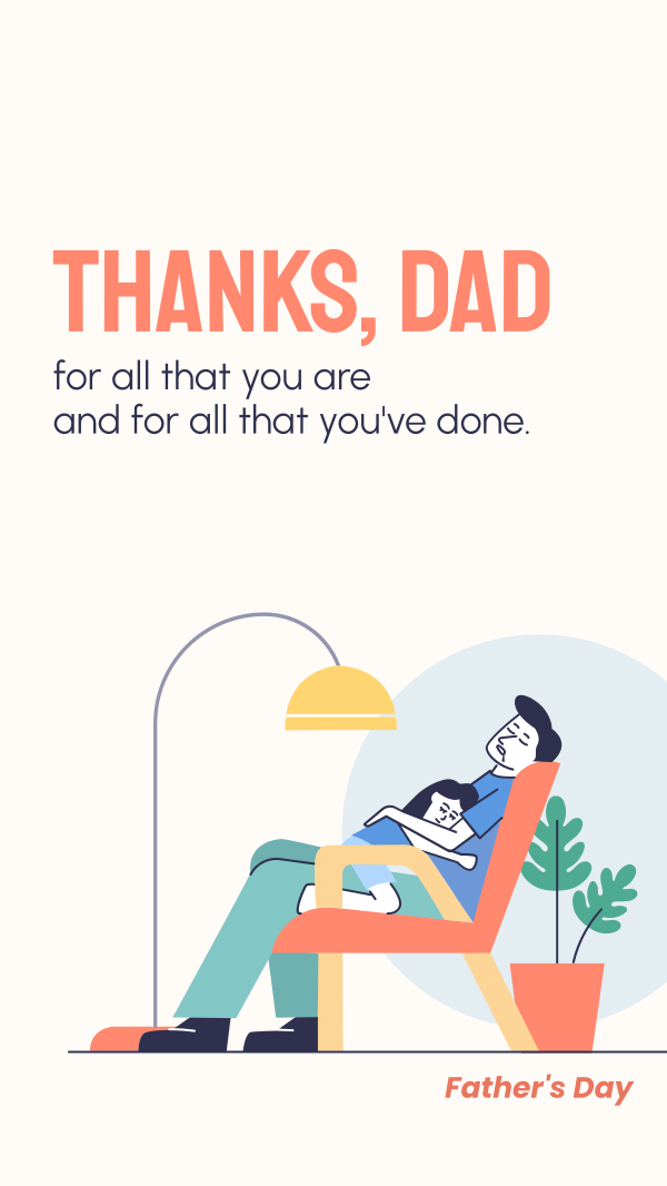 Daddy and Daughter Sleeping Instagram Story Design Image Preview