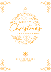 Christmas Ornament Greeting Flyer Design