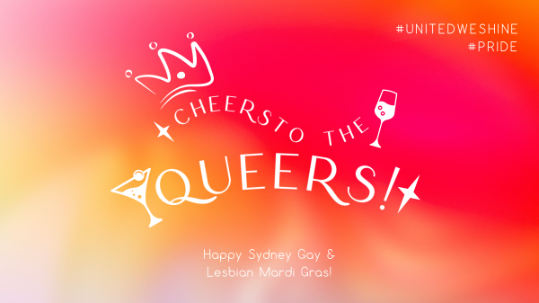 Cheers Queers Mardi Gras Facebook Event Cover Design