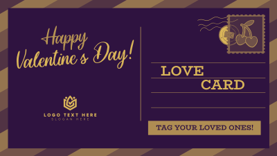 Valentine's Day Postcard Facebook event cover Image Preview