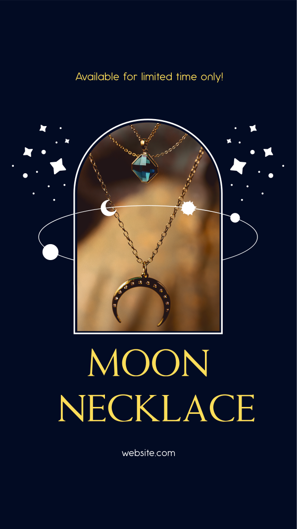 Moon Necklace Instagram Story Design Image Preview