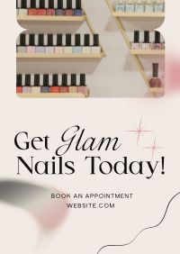 Salon Glam Nails Poster Design