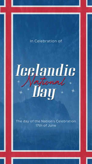 Textured Icelandic National Day Instagram story Image Preview