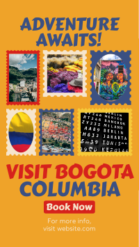 Travel to Colombia Postage Stamps Instagram reel Image Preview