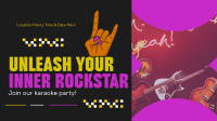 Come and Karaoke Party Facebook Event Cover Design