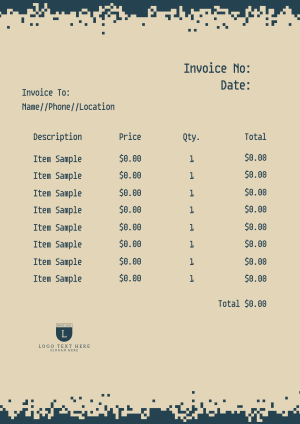 Technology Retro Pixel Invoice Image Preview