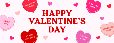Valentine Candy Hearts Facebook cover Image Preview