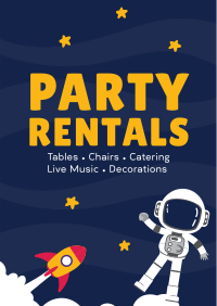 Kids Party Rentals Poster Design