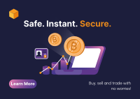 Secure Cryptocurrency Exchange Postcard Design