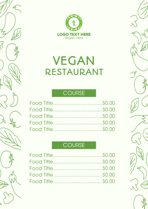 Vegan Restaurant Menu Image Preview