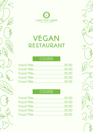 Vegan Restaurant Menu Image Preview