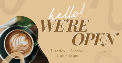 Open Coffee Shop Cafe Facebook ad Image Preview