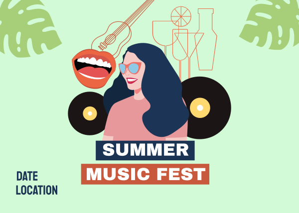 Summer Music Festival Postcard Design Image Preview