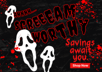 Scream Worthy Discount Postcard Design