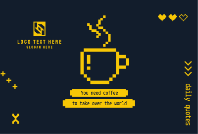 Coffee Pixel Quote Pinterest board cover Image Preview