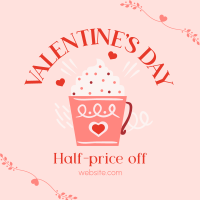 Valentine's Day Cafe Sale Instagram Post Design