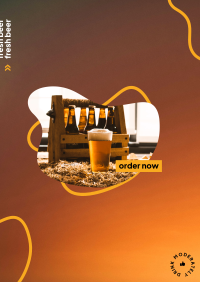 Fresh Beer Order Now Poster Design